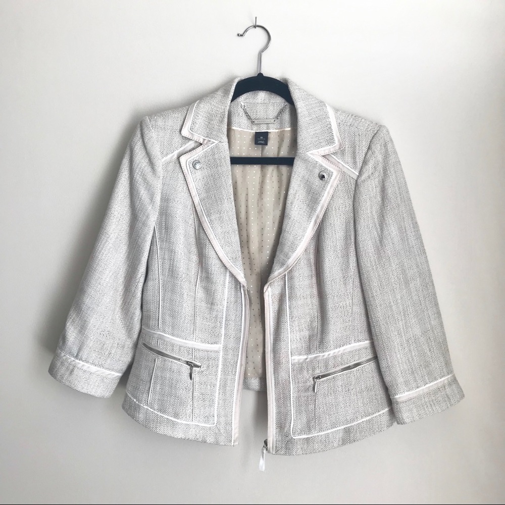 White House Black Market Moto Linen Jacket